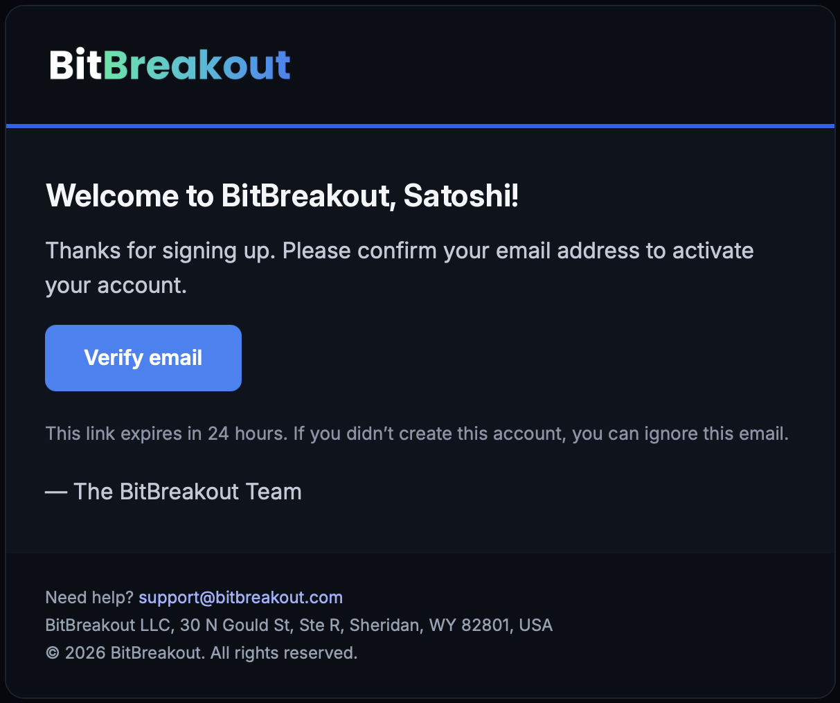 Email verification prompt